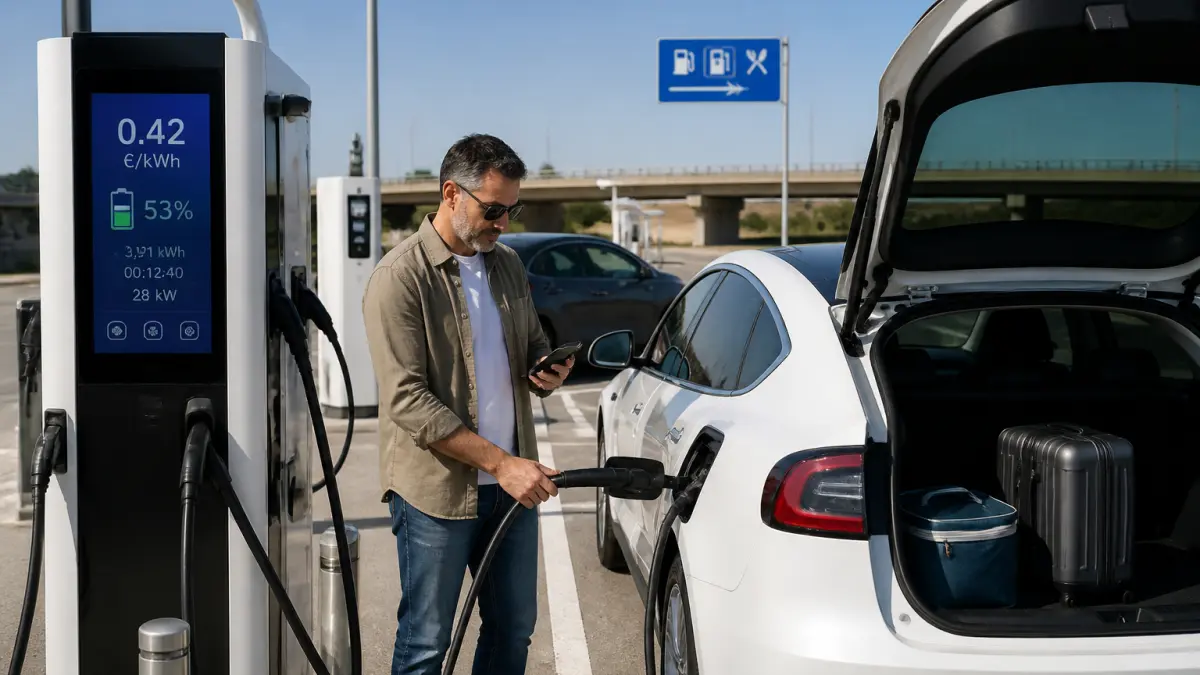Recharge électrique sur autoroute : prix, temps d’arrêt et erreurs à éviter